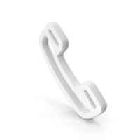 White Phone Receiver Symbol PNG & PSD Images