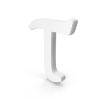 Tau Greek Symbol White PNG & PSD Images