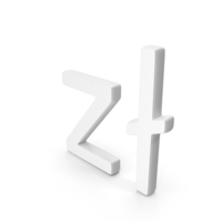 Zloty Poland Currency Symbol White PNG & PSD Images