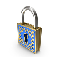 Cartoon Blue Padlock PNG & PSD Images