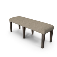 Backless Upholstered Dining Bench Oak White PNG & PSD Images