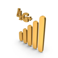 4G Network Icon Gold PNG & PSD Images