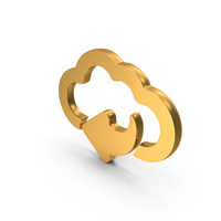 Gold Cloud Arrow Icon PNG & PSD Images