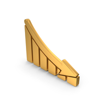 Money Graph Decrease Icon Gold PNG & PSD Images