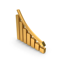 Money Graph Decrease Icon Gold PNG & PSD Images