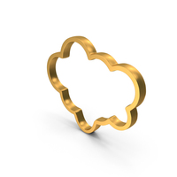 Out Line Cloud Icon Gold PNG & PSD Images