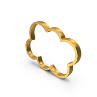 Out Line Cloud Icon Gold PNG & PSD Images