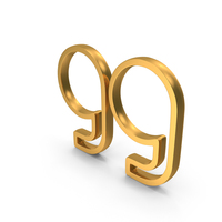 Out Line Quote Inverted Commas Icon Gold PNG & PSD Images