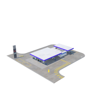 Large Gas Station Blue PNG & PSD Images