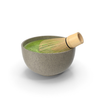 Matcha Tea Cup With Whisk PNG & PSD Images