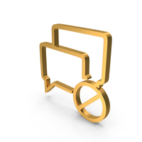Chat Blocked Icon Gold PNG & PSD Images