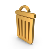 Trash Bin Gold PNG & PSD Images