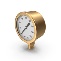 Gold Pressure Gauge PNG & PSD Images