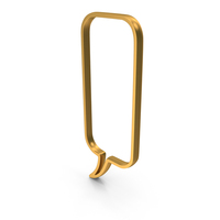 Out Line Bubble Speech Icon Gold PNG & PSD Images