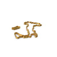 Gold Italy Country Map Outline Icon PNG & PSD Images