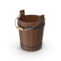Wooden Bucket Dark Wood PNG & PSD Images