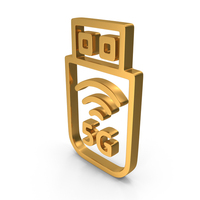 Gold 5G Network USB Dongle Icon PNG & PSD Images