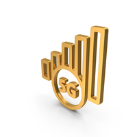 Gold 5G Mobile Network Signal Icon PNG & PSD Images