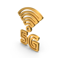 5G Mobile Network Icon Gold PNG & PSD Images