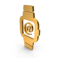Gold Smartwatch With @ Mail Icon PNG & PSD Images