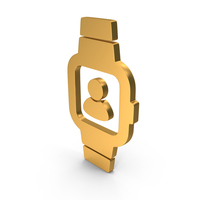Smart Watch With Contact Person Icon Gold PNG & PSD Images