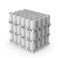 Monochrome Beer Kegs On Pallets PNG & PSD Images