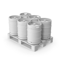 Monochrome Beer Kegs On Pallet PNG & PSD Images