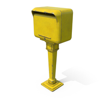 Yellow Metal Mailbox Post Dusty PNG & PSD Images