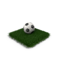 Soccer Ball On Grass Soil Ground PNG & PSD Images