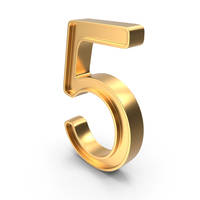 5 Gold PNG & PSD Images