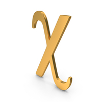 Chi Greek Letter Icon Gold PNG & PSD Images