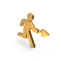 Emergency Run To Exit Door Icon Gold PNG & PSD Images