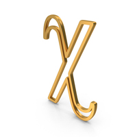 Out Line Chi Greek Letter Icon Gold PNG & PSD Images