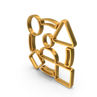 Out Line Diversity Icon Gold PNG & PSD Images