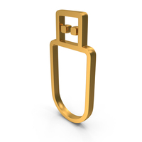 Out Line USB Flash Drive Icon Gold PNG & PSD Images