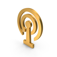 Signal Cell Tower Icon Gold PNG & PSD Images