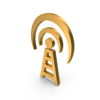 Cell Tower Signal Icon Gold PNG & PSD Images
