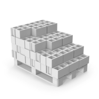 Monochrome Cinder Blocks Stack On Pallet PNG & PSD Images