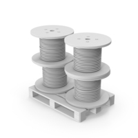 Monochrome Cable Reel Drums On Pallets PNG & PSD Images