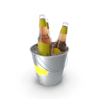 Bottles In The Bucket With Ice PNG & PSD Images
