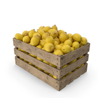 Wooden Box With Lemons PNG & PSD Images