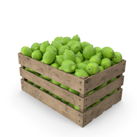 Wooden Box With Limes PNG & PSD Images