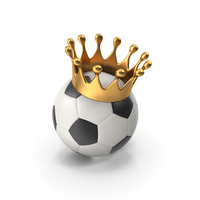 Soccer Ball With Gold Crown PNG & PSD Images