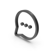 Black Speech Bubble With Dots Symbol PNG & PSD Images