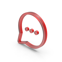 Glass Speech Bubble With Dots Symbol PNG & PSD Images
