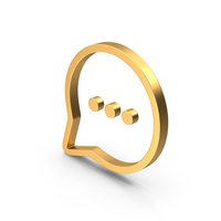 Metal Speech Bubble With Dots Symbol PNG & PSD Images