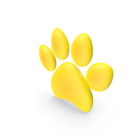 Yellow Paw Icon PNG & PSD Images