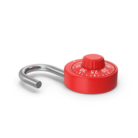 Red Combination Padlock Opened PNG & PSD Images