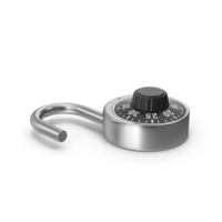 Combination Round Padlock Opened PNG & PSD Images