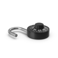 Combination Round Padlock Opened PNG & PSD Images